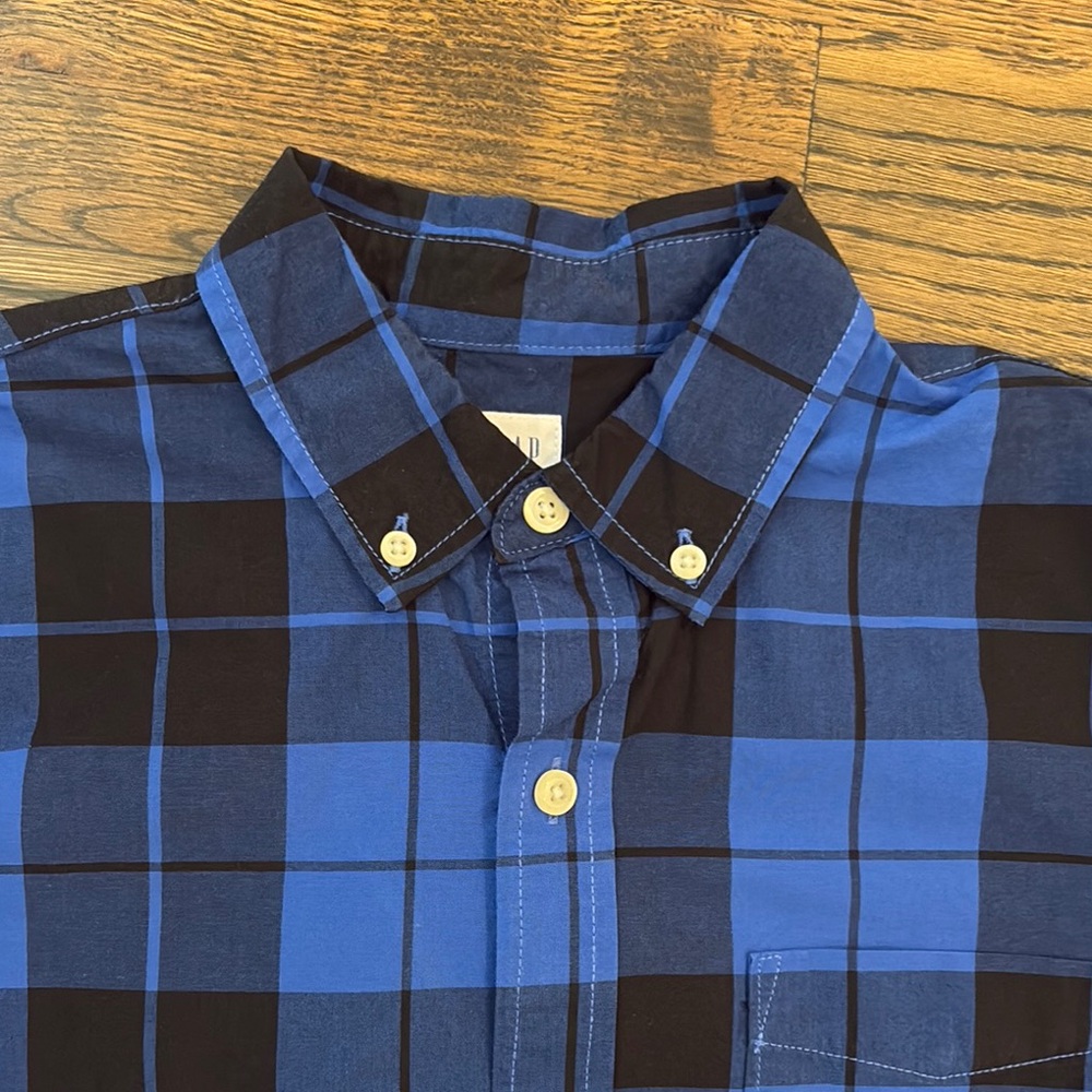 Blue and Black Checkered Boy Shirt